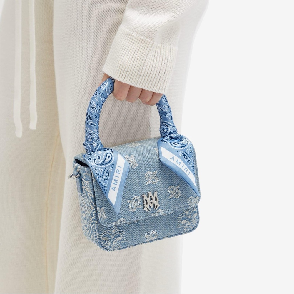 Amiri Women's Blue Denim Bandana Micro Ma Bag